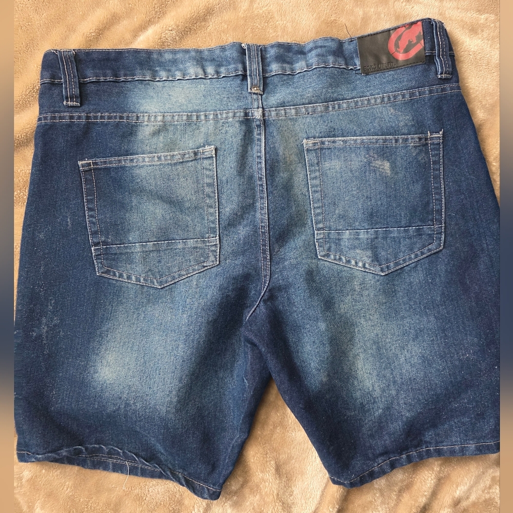 Ecko Unlimited Relaxed Distressed Jean Shorts Jorts Denim Vintage Casual sz 40